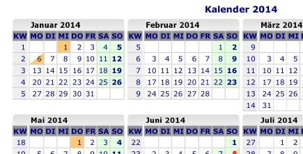 Kalender 2014